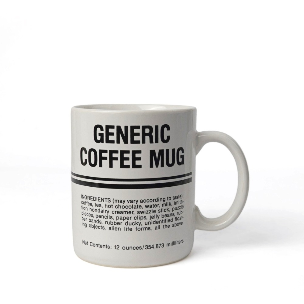 1980s Hallmark Generic Coffee Mug White Black Novelty Funny Cup
